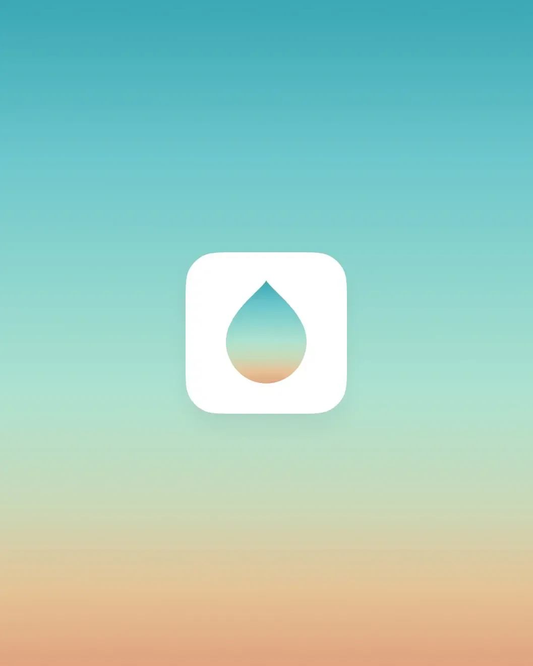 Take a Breath app icon, a white droplet on a teal to sand gradient