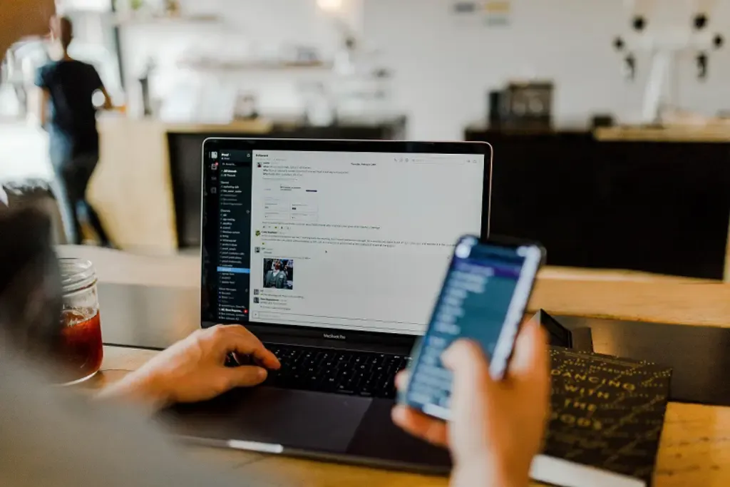 Team of developers collaborating remotely on an outsourced app and web development project
