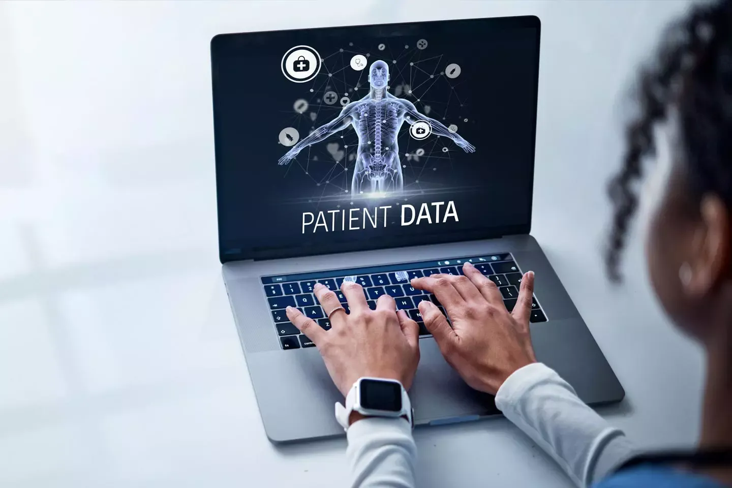 A medical device connected to a hospital network, representing cybersecurity risks in healthcare technology